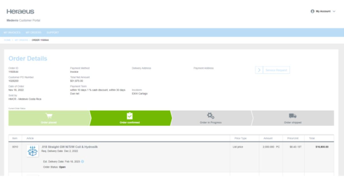 Managing order details